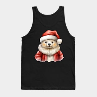 Polar Bear Santa Xmas, Watercolor, Teddy Christmas - 02 Tank Top